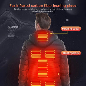 Men 9 Areas Heated Jacket USB Winter Outdoor Electric Heating