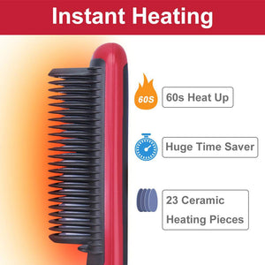 Beard Straightening Comb Beard Fast Heating Hot Iron for Men Grooming Kit