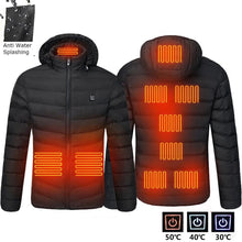 Load image into Gallery viewer, Men 9 Areas Heated Jacket USB Winter Outdoor Electric Heating
