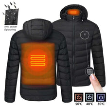 Load image into Gallery viewer, Men 9 Areas Heated Jacket USB Winter Outdoor Electric Heating
