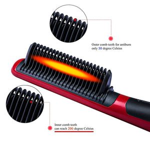 Beard Straightening Comb Beard Fast Heating Hot Iron for Men Grooming Kit