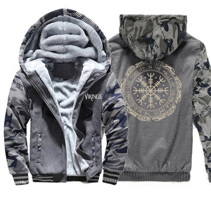 Winter Thick Mens Hoodies Viking Printing