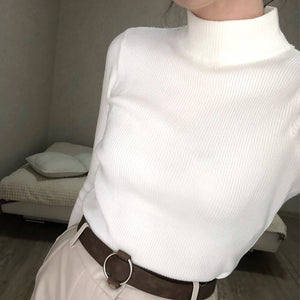 Autumn Winter Top Pull Femme Turtleneck Pullovers Sweaters Long Sleeve