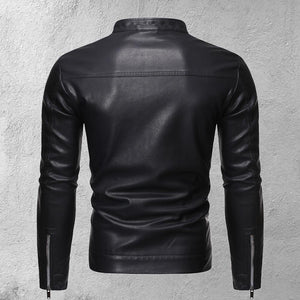 Hot Motorcycle Windbreaker Zipper Closure Stand Collar Men Jacket