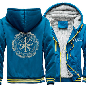 Winter Thick Mens Hoodies Viking Printing