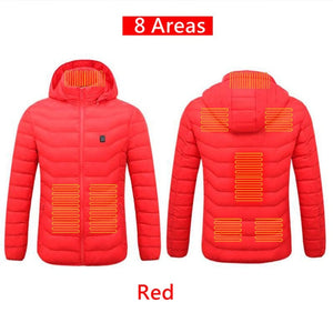 Men 9 Areas Heated Jacket USB Winter Outdoor Electric Heating