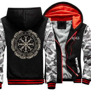 Winter Thick Mens Hoodies Viking Printing