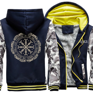 Winter Thick Mens Hoodies Viking Printing