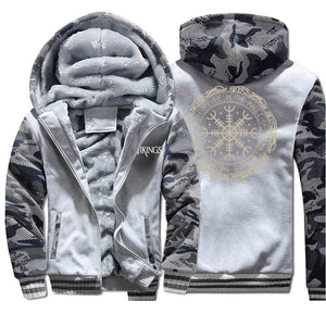 Winter Thick Mens Hoodies Viking Printing