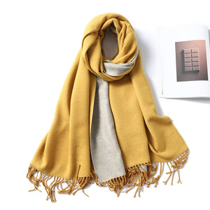 Winter Cashmere Scarf Women Thick Warm Shawls