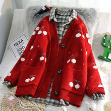 Load image into Gallery viewer, Pull Femme Autumn Winter V Neck Oversize Woman Sweater Cardigan Jacket
