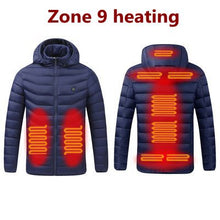 Load image into Gallery viewer, Men 9 Areas Heated Jacket USB Winter Outdoor Electric Heating
