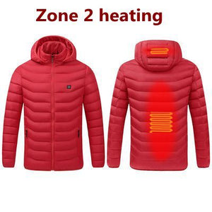 Men 9 Areas Heated Jacket USB Winter Outdoor Electric Heating