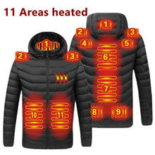 Load image into Gallery viewer, Men 9 Areas Heated Jacket USB Winter Outdoor Electric Heating
