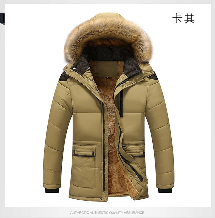 M-5XL Fur Collar Hooded Men Winter Jacket 2020New Fashion Warm Wool Liner Man Jacket and Coat Windproof Male Parkas casaco