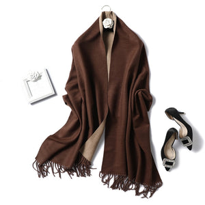 Winter Cashmere Scarf Women Thick Warm Shawls