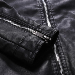 Hot Motorcycle Windbreaker Zipper Closure Stand Collar Men Jacket