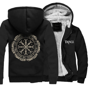 Winter Thick Mens Hoodies Viking Printing