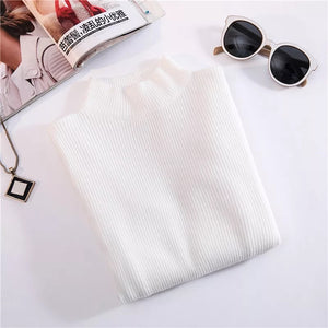 Autumn Winter Top Pull Femme Turtleneck Pullovers Sweaters Long Sleeve