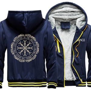 Winter Thick Mens Hoodies Viking Printing