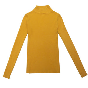 Autumn Winter Top Pull Femme Turtleneck Pullovers Sweaters Long Sleeve