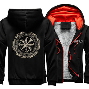 Winter Thick Mens Hoodies Viking Printing