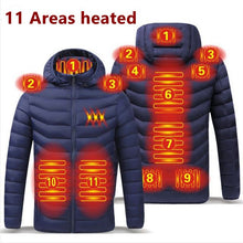 Load image into Gallery viewer, Men 9 Areas Heated Jacket USB Winter Outdoor Electric Heating
