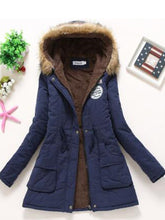 Load image into Gallery viewer, new winter military coats women cotton wadded hooded jacket
