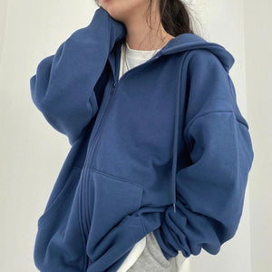 Women Hoodies Sweatshirt Zipper Coats