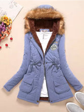 Load image into Gallery viewer, new winter military coats women cotton wadded hooded jacket
