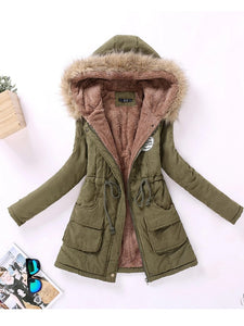 new winter military coats women cotton wadded hooded jacket