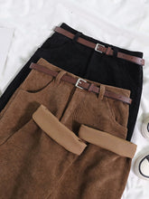 Load image into Gallery viewer, Women Spring Corduroy Pants High Waist Loose Cotton Streetwear
