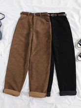 Load image into Gallery viewer, Women Spring Corduroy Pants High Waist Loose Cotton Streetwear
