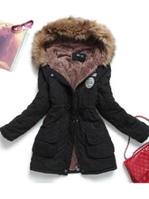 Load image into Gallery viewer, new winter military coats women cotton wadded hooded jacket
