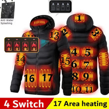 Load image into Gallery viewer, Men 9 Areas Heated Jacket USB Winter Outdoor Electric Heating
