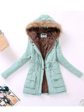 Load image into Gallery viewer, new winter military coats women cotton wadded hooded jacket
