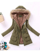 Load image into Gallery viewer, new winter military coats women cotton wadded hooded jacket
