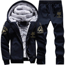 Load image into Gallery viewer, Winter Thick Men Sports Suit Tracksuit Hooded Sportswear Zipper
