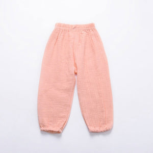 Solid Color Linen Pleated Children