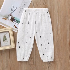 Solid Color Linen Pleated Children