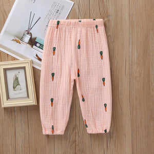 Solid Color Linen Pleated Children