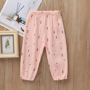 Solid Color Linen Pleated Children