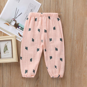 Solid Color Linen Pleated Children