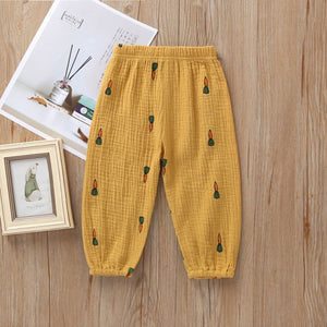 Solid Color Linen Pleated Children