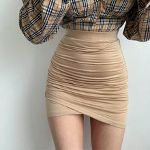 Load image into Gallery viewer, High waist pleated bandage short skirt female sexy street party
