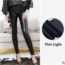 Load image into Gallery viewer, Leather Leggings for Women Black Light&amp;Matt
