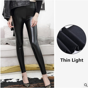 Leather Leggings for Women Black Light&Matt