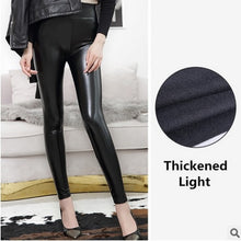 Load image into Gallery viewer, Leather Leggings for Women Black Light&amp;Matt
