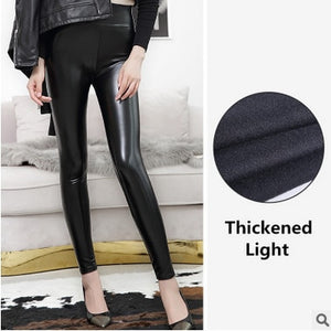 Leather Leggings for Women Black Light&Matt