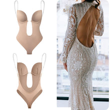 Load image into Gallery viewer, Bodysuit Shapewear Deep V-Neck Body Shaper Backless U Plunge
